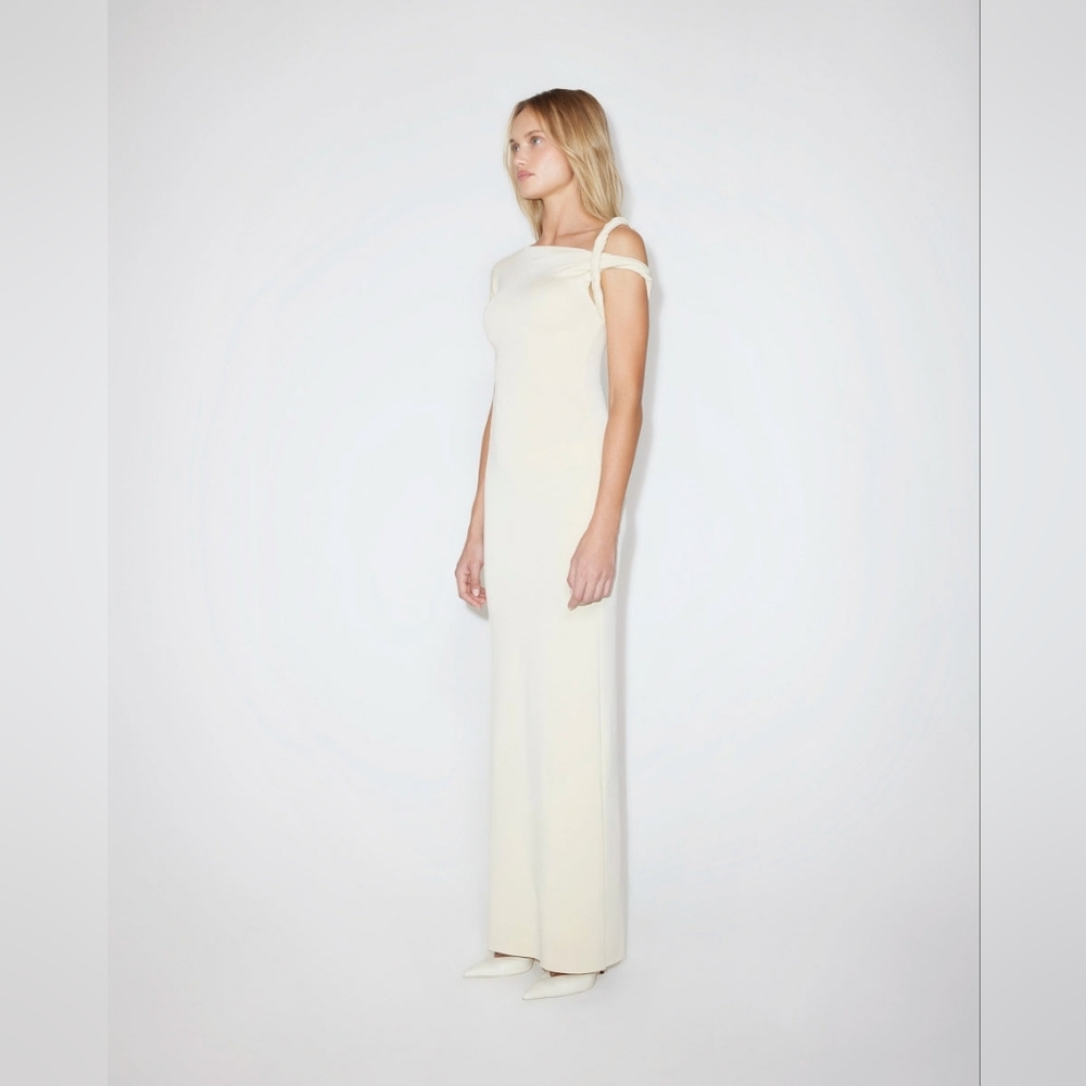 NWT Khy Sueded Stretch Twist Maxi Dress In Nude Size Small